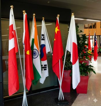 Indoor flag set (3 poles, 3 flags, 1 base) 1 or 2 days hire