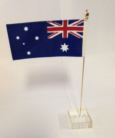 Acrylic single hole desk flag base only