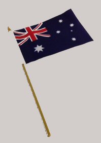 Australian flag & pole - flag size 150 x 100mm
