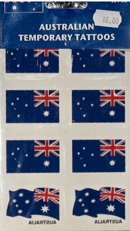 Australian Flag face tattoos 16 pcs per packet
